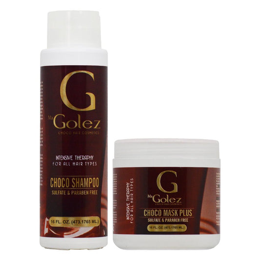 Golez Choco Intensive Therapy shampoo and mask set for natural hydration and nourishment