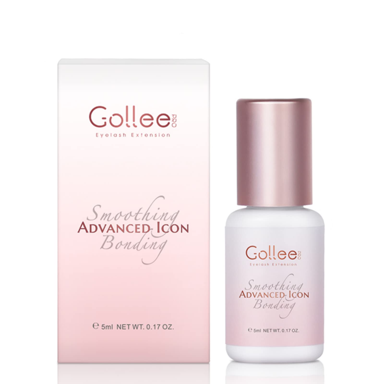 GOLLEEPRO bottle closeup shows transparent adhesive for precise lash extensions
