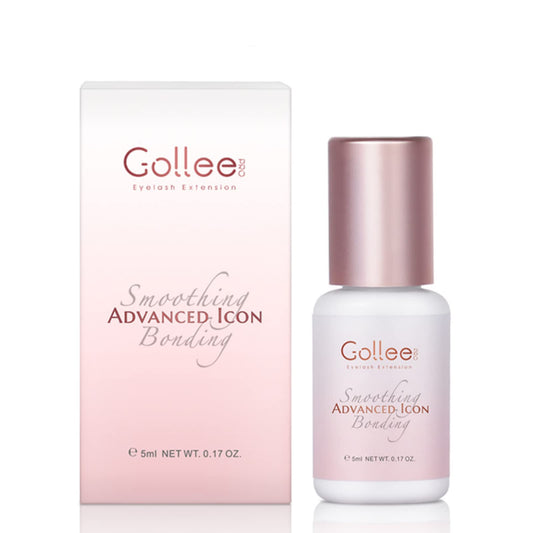 GOLLEEPRO bottle closeup shows transparent adhesive for precise lash extensions