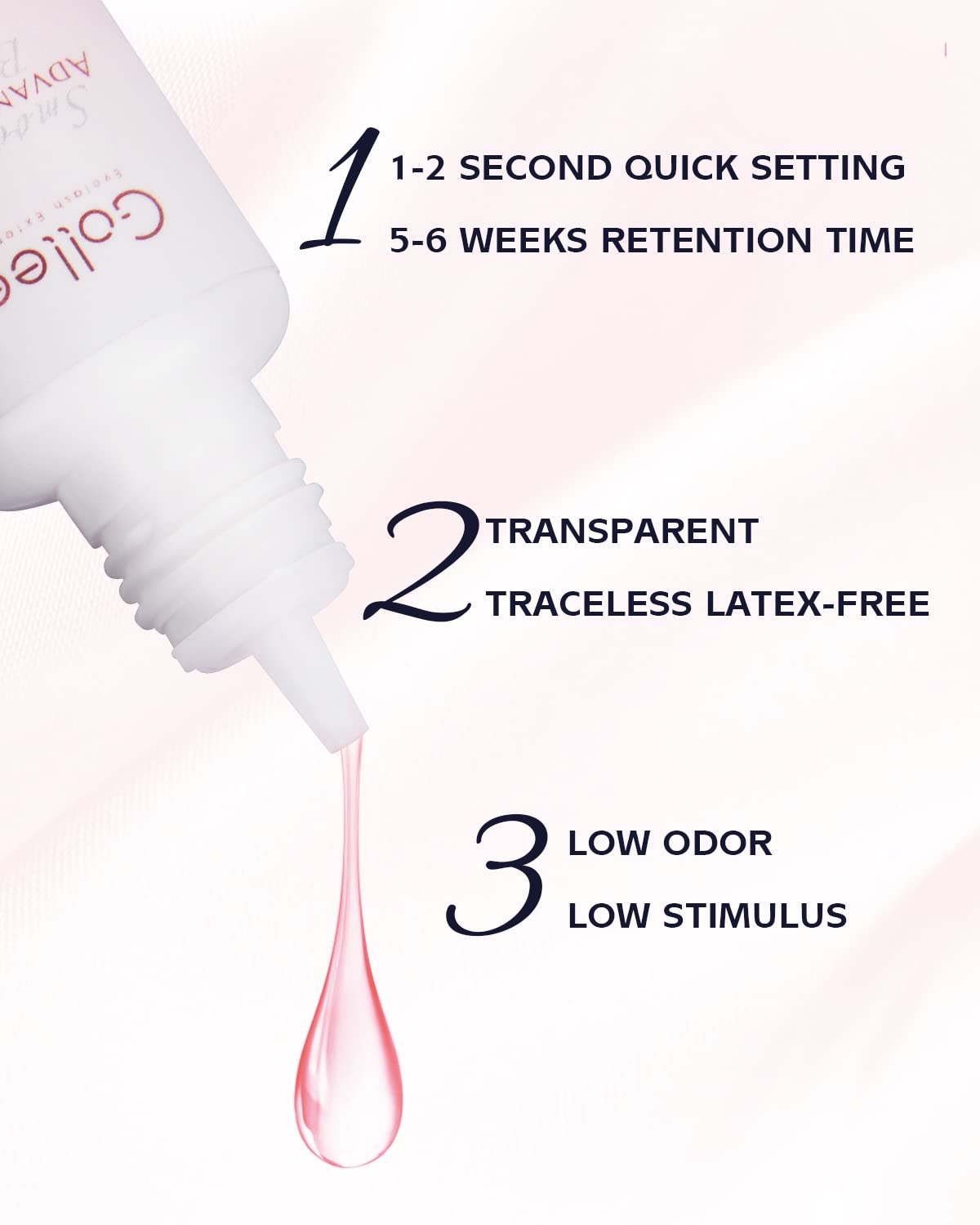 GOLLEEPRO glue packaging highlights clear pink label and quality