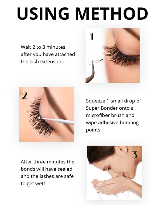 GOLLEEPRO Lash Bonder in use during eyelash extension bonding