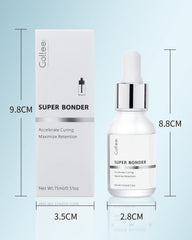Client’s lashes wet after 3 minutes post-treatment with bonder