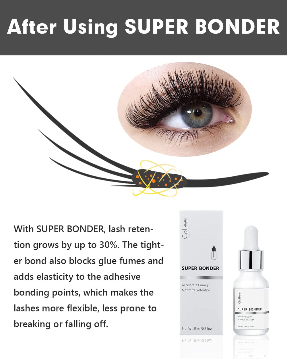 Salon setup with lash extensions and bonder ready for treatment