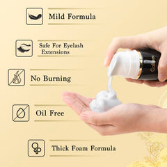 GOLLEEPRO Lash Shampoo foaming action during lash wash.