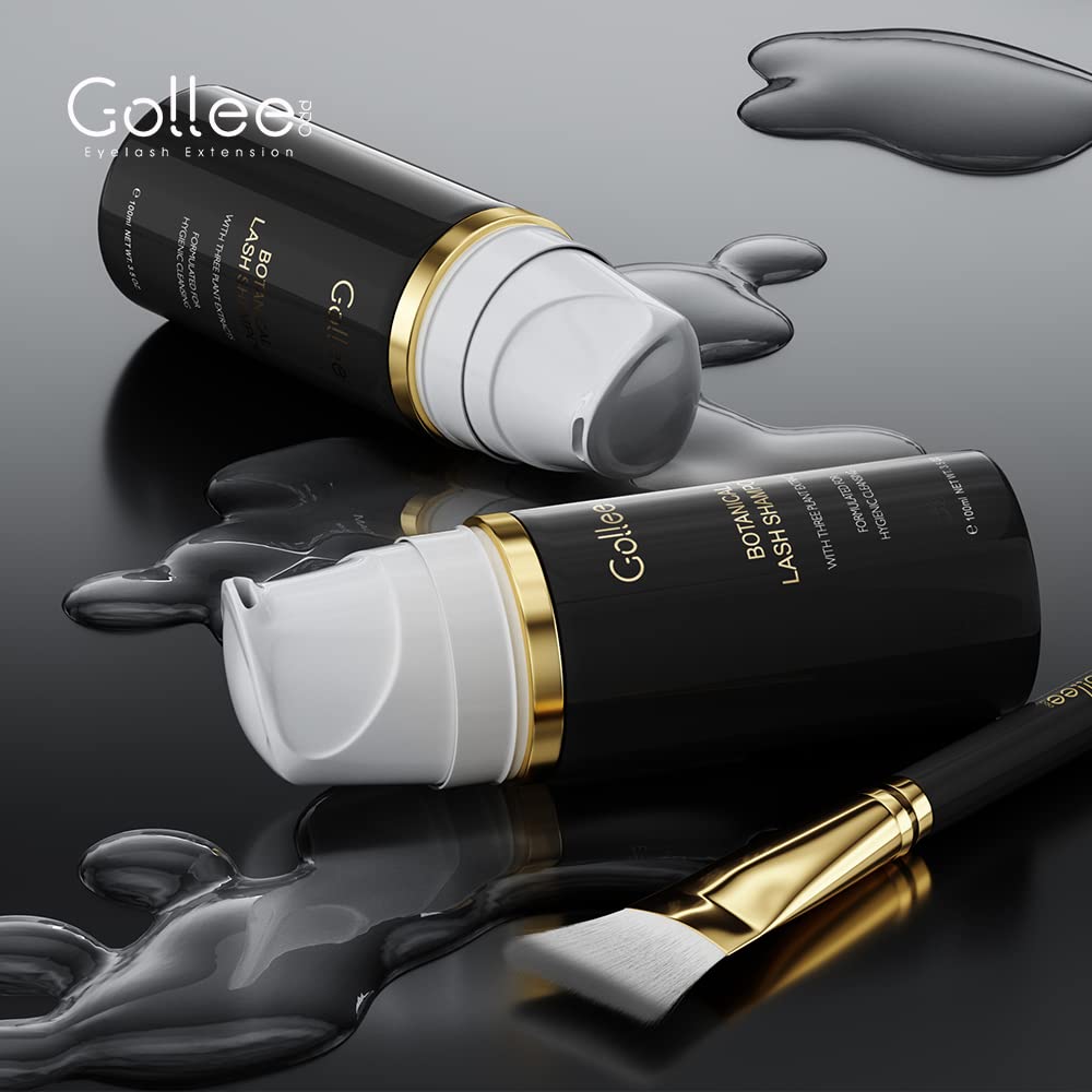 GOLLEEPRO Lash Shampoo money-back guarantee badge on product page.