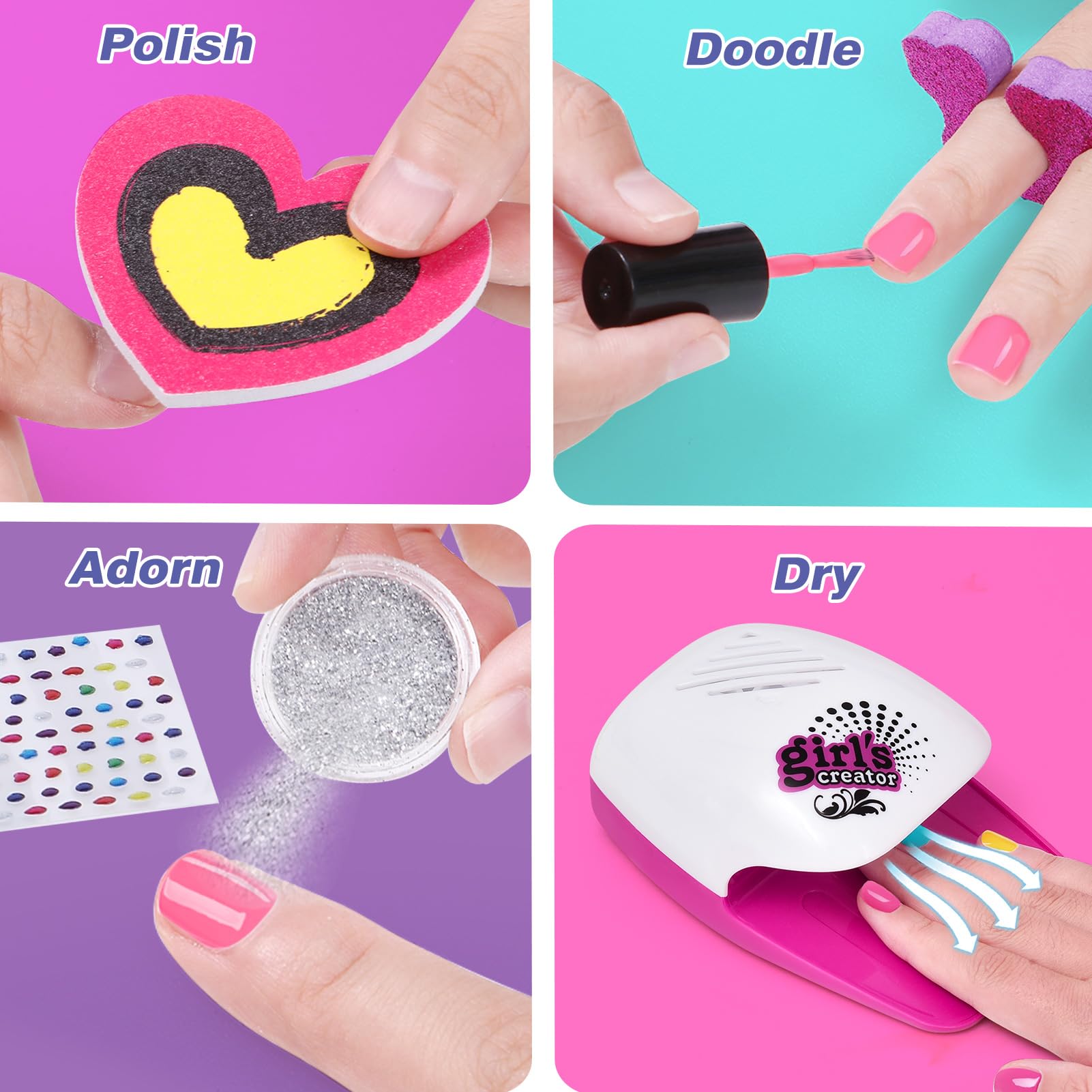 Golray gem stickers add sparkle to playful nail art