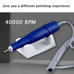 Goluao nail drill in a compact home salon setup for acrylic and gel work.