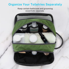 Gonex travel toiletry bag with zippered mesh pocket for small items.