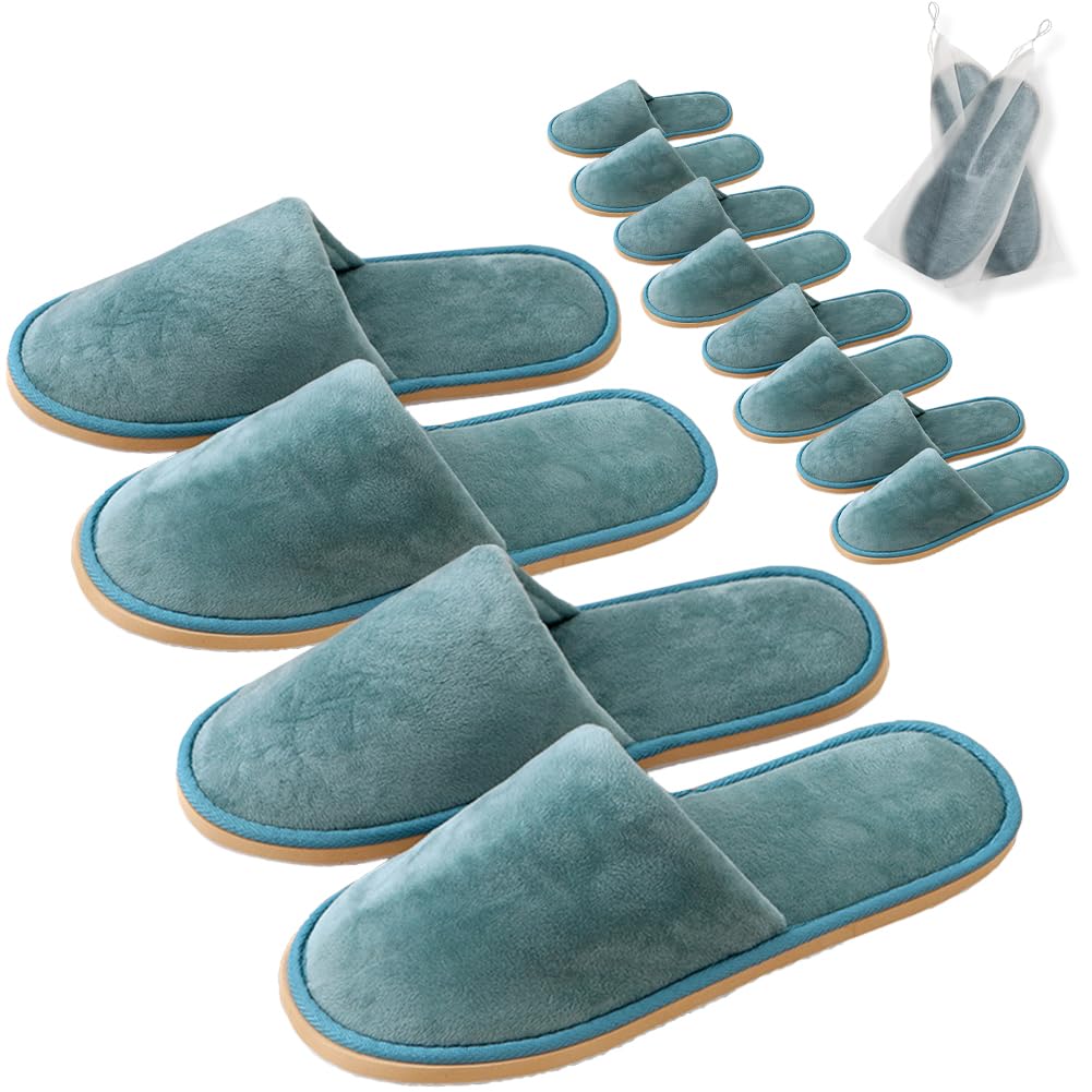GONG GONG six-pair non-slip slippers packaged for guests in individual bags