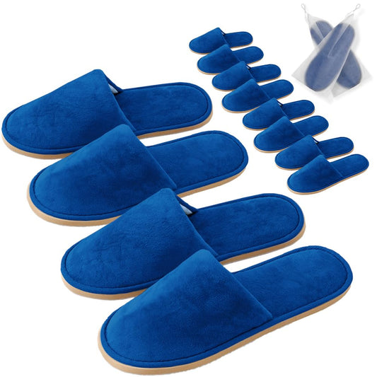 GONG GONG 6-pairs non-slip slippers for guests with closed toe design for comfort.