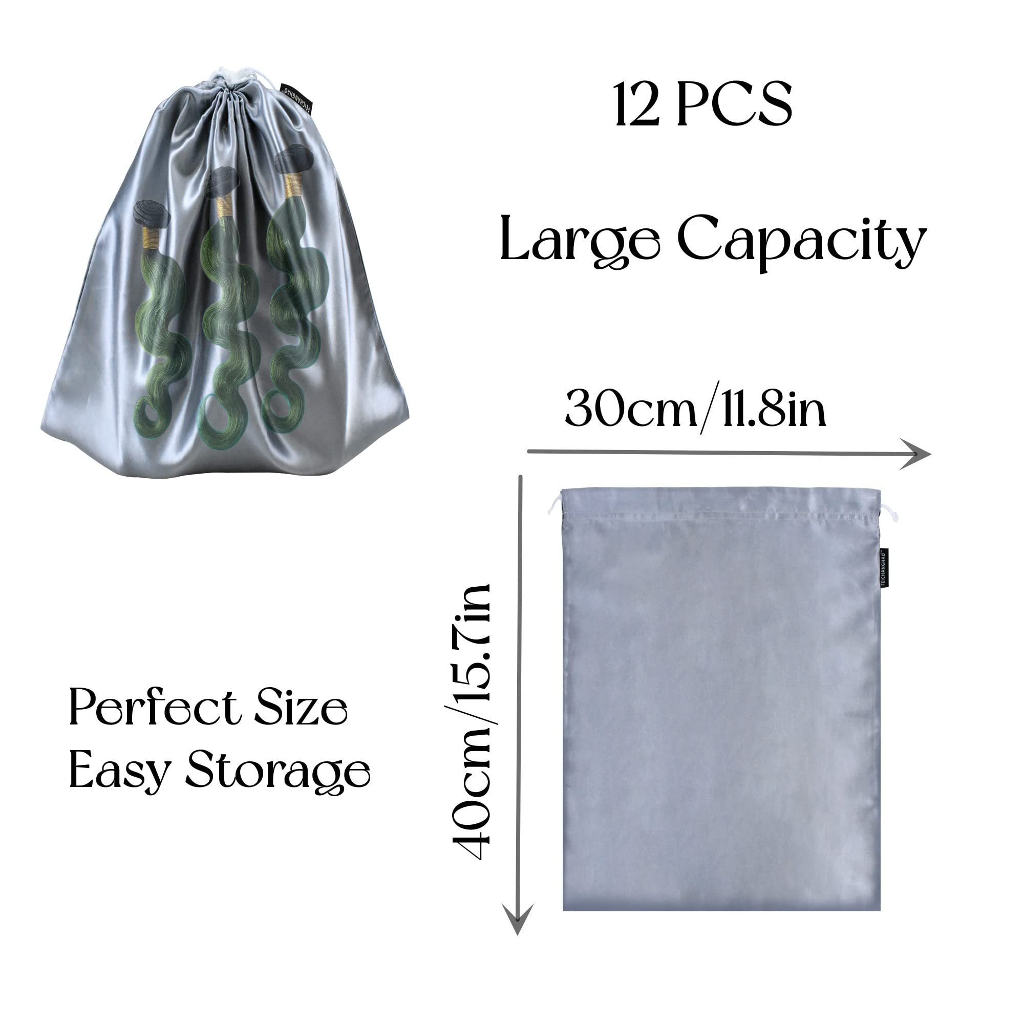 GONGKANGYUAN travel-friendly satin pouch for wigs, tools, and cosmetics.