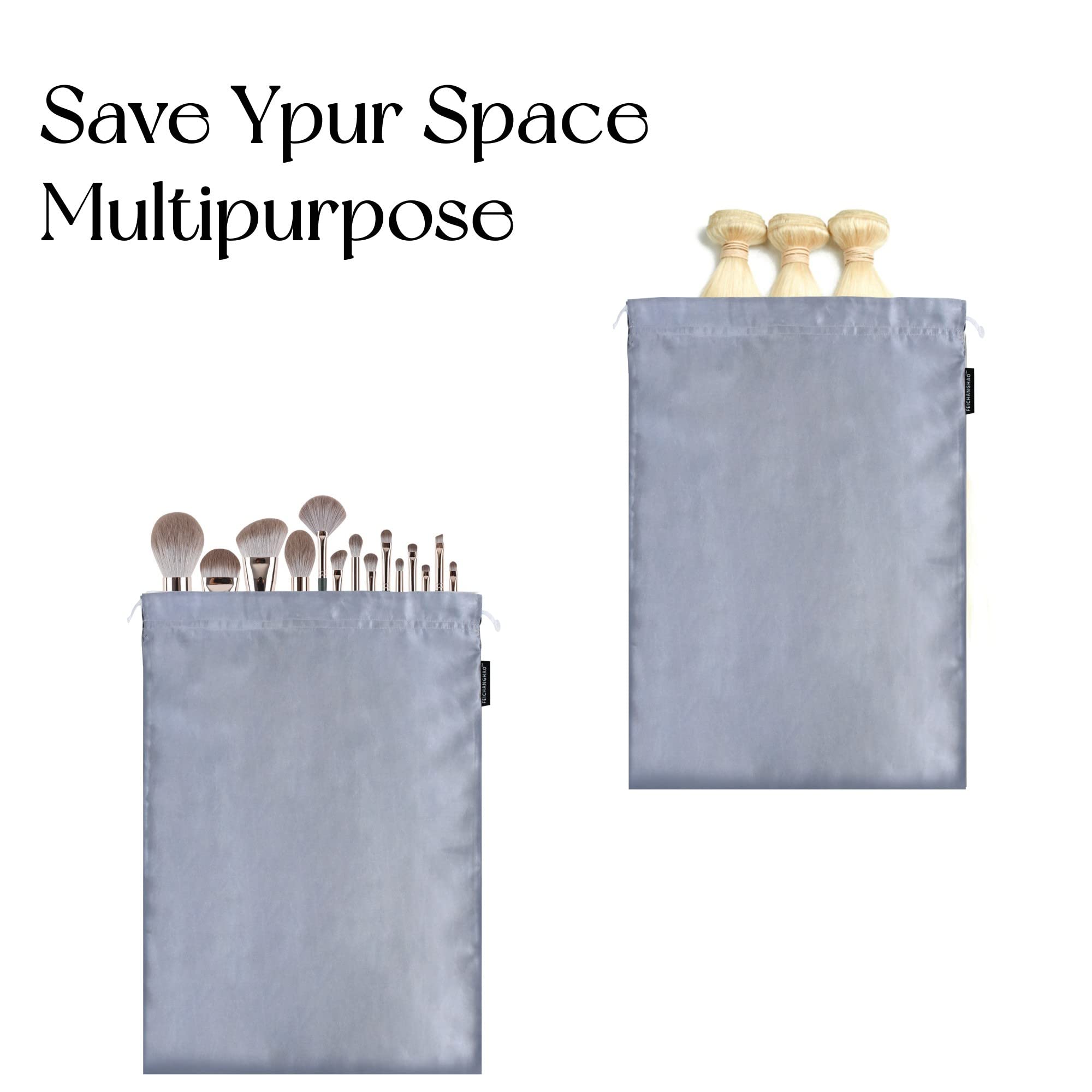 GONGKANGYUAN twelve-piece satin bag set keeps essentials organized.