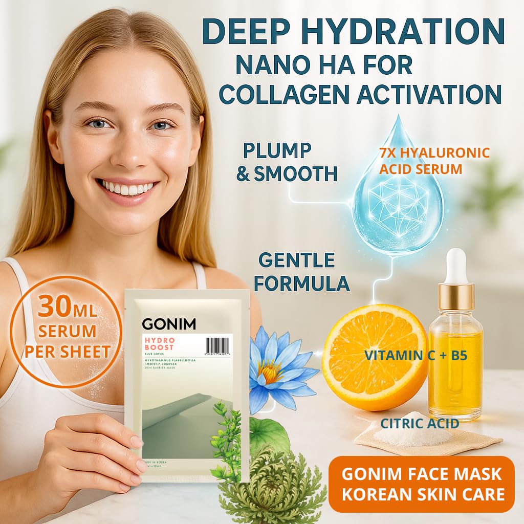 GONIM face mask delivers 7x hyaluronic acid for deep hydration