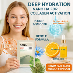 GONIM face mask delivers 7x hyaluronic acid for deep hydration