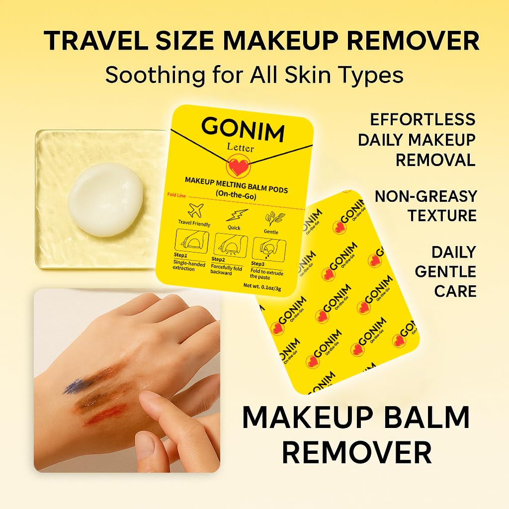 GONIM melting balm activates into oil to dissolve waterproof makeup gently.