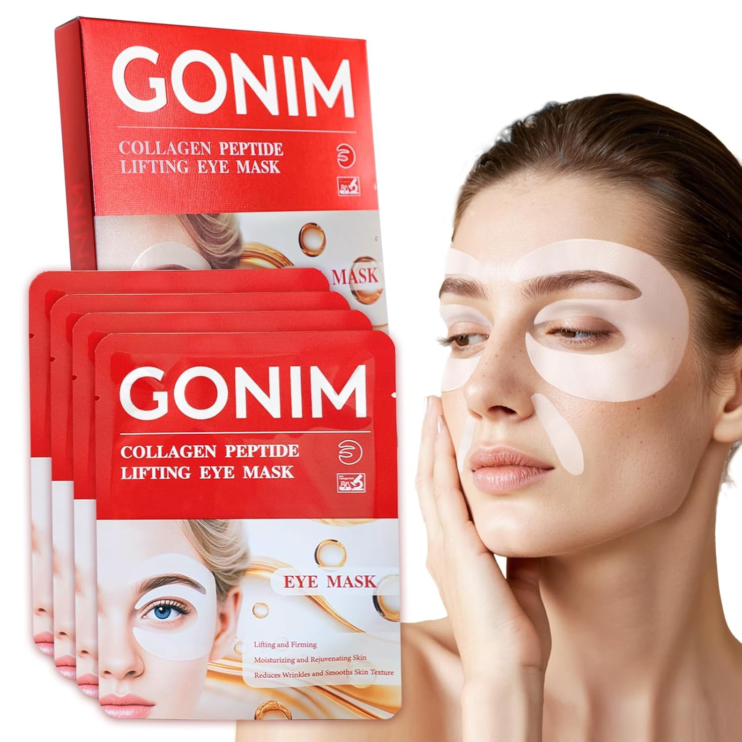 GONIM 360° fit under eye patches covering the full eye contour for targeted care