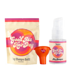 Good A Hair Day bottle pour for quick root refresh and oil absorption.