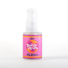 Good Ass Hair Day dry shampoo powder in compact bottle refreshing dark hair with no white cast