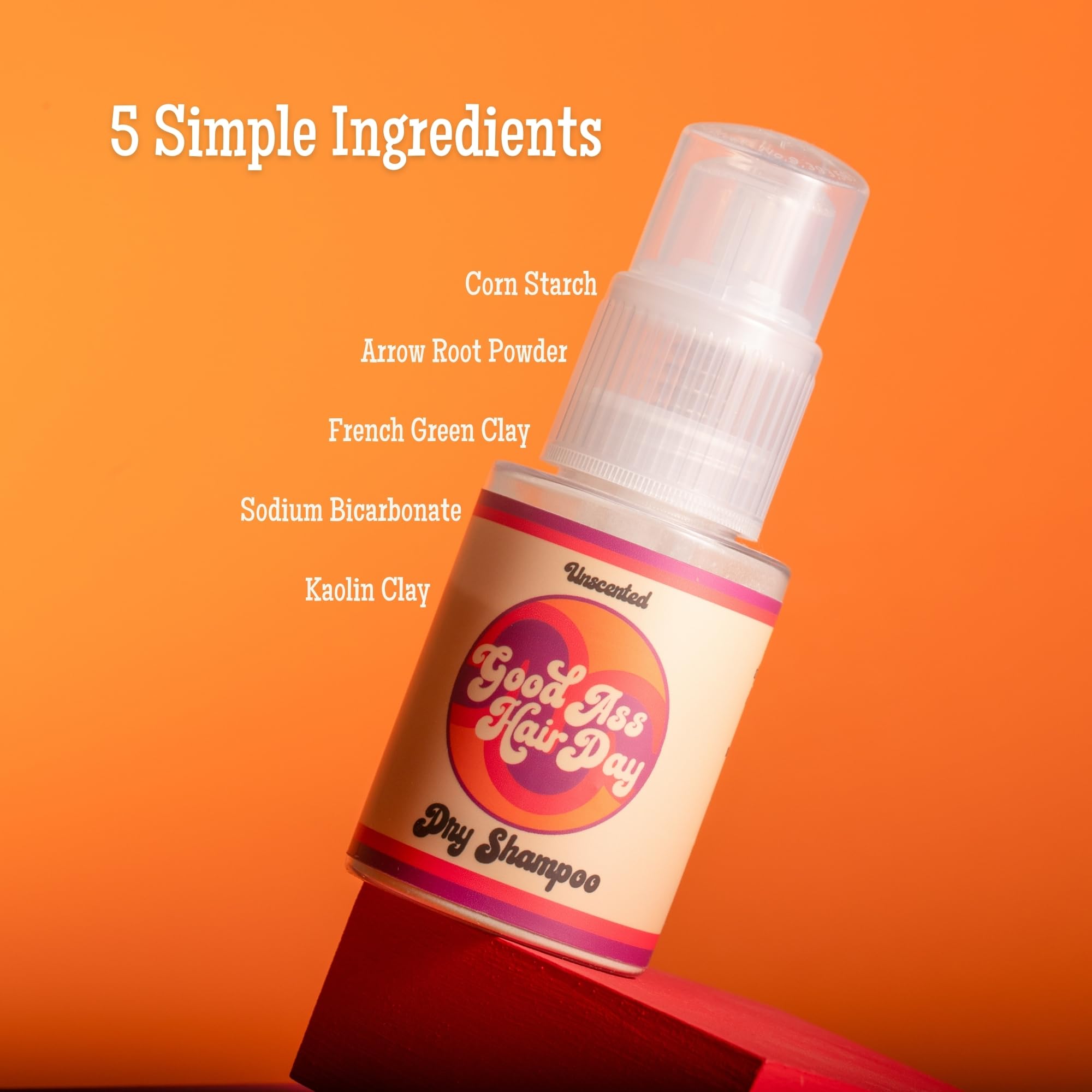 Good Ass Hair Day dry shampoo powder is talc-free for gentle scalp refreshment