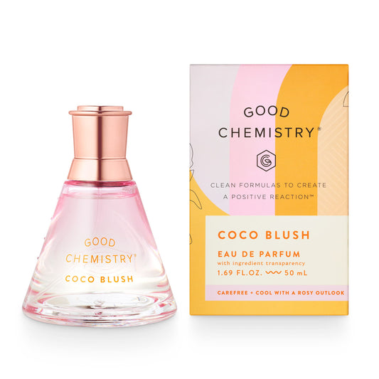 Good Chemistry Coco Blush bottle front showing tropical notes for daily freshness