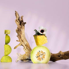 Coco Blush packaging highlights tropical coconut and pineapple notes.