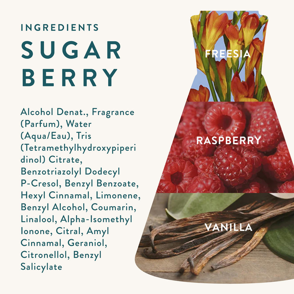 Good Chemistry Sugar Berry bottle glass highlights sustainable, premium vessel.