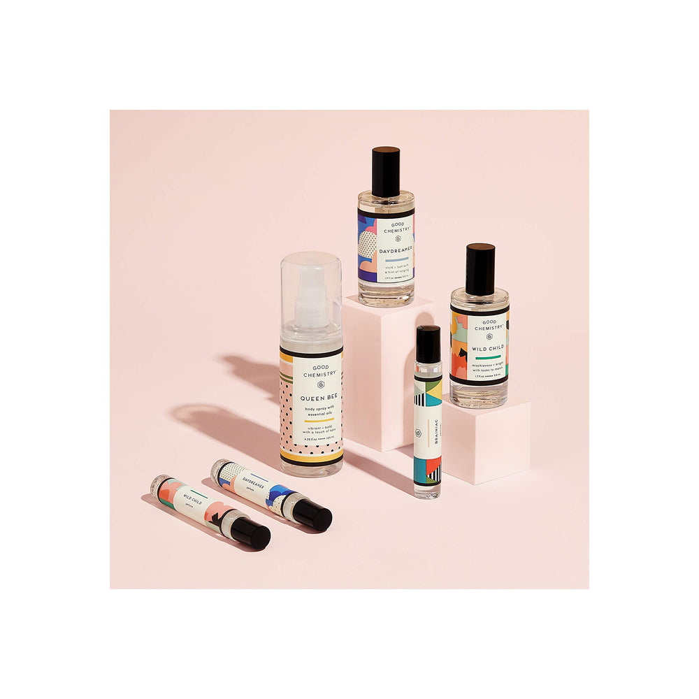 Good Chemistry Wild Child rollerball perfume featuring bamboo notes for a fresh, clean vibe.