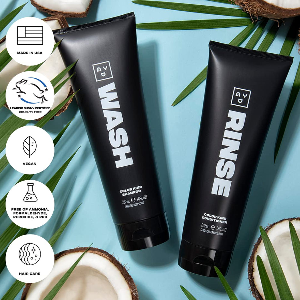 Close-up of Good Dye Young conditioner packaging highlighting sulfate-free formula.