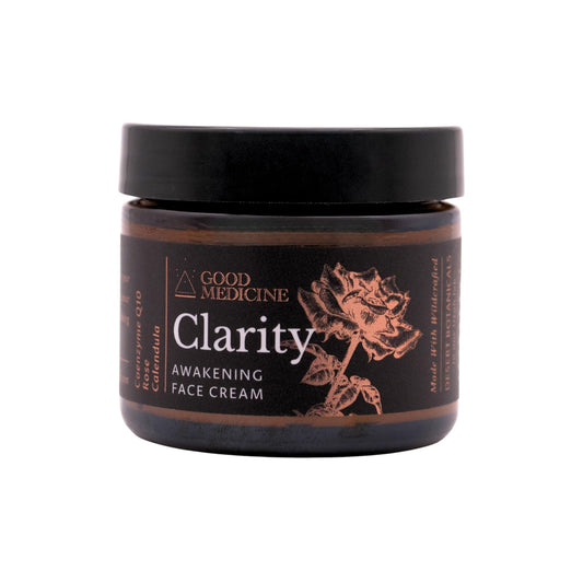 GOOD MEDICINE INTUITIVE SKINCARE Clarity Awakening bottle demonstrates a hydrating daily-use formula.