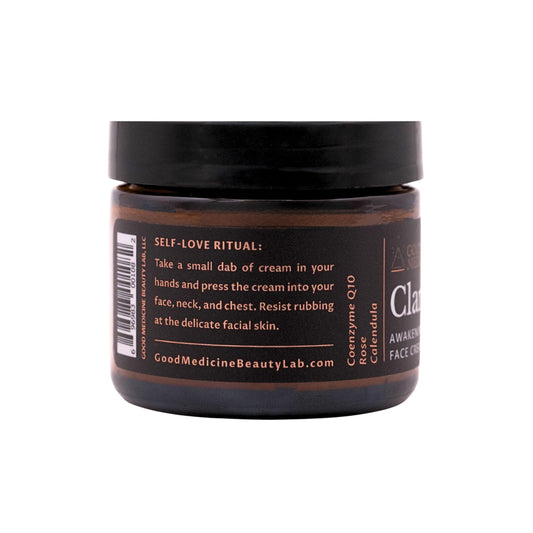 GOOD MEDICINE INTUITIVE SKINCARE Clarity Awakening jar highlights rich texture for nourishment.