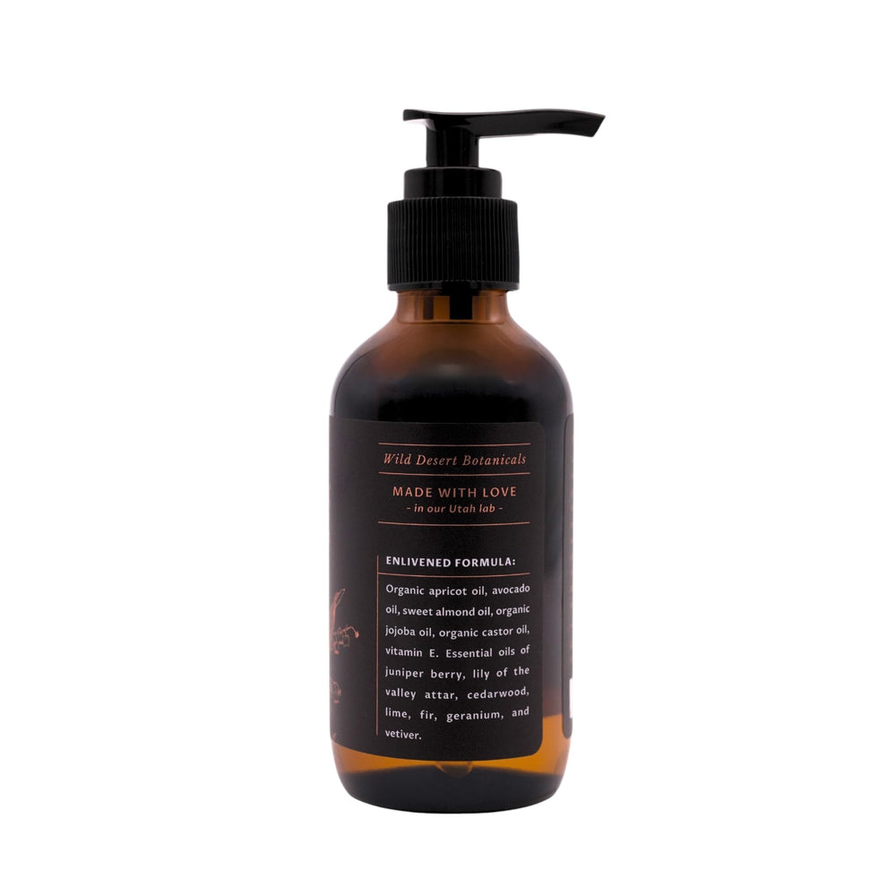 GOOD MEDICINE INTUITIVE SKINCARE Holy Wild Deep Forest Body Oil being applied for quick absorption.