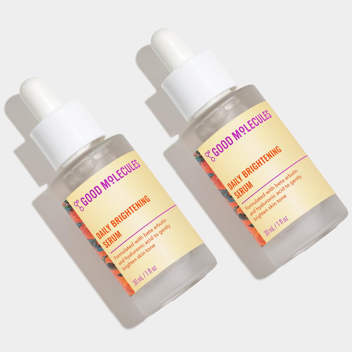 Good Molecules Daily Brightening Serum Pack 2 bottle front view for daily brightening