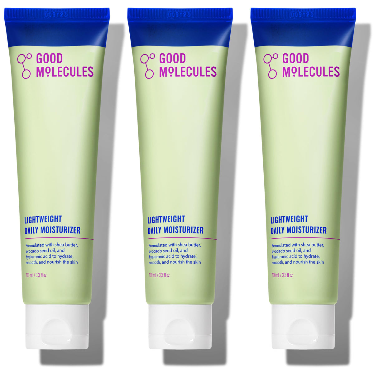 Good Molecules Lightweight Daily Moisturizer bottle on vanity shows light hydration for daily skin prep