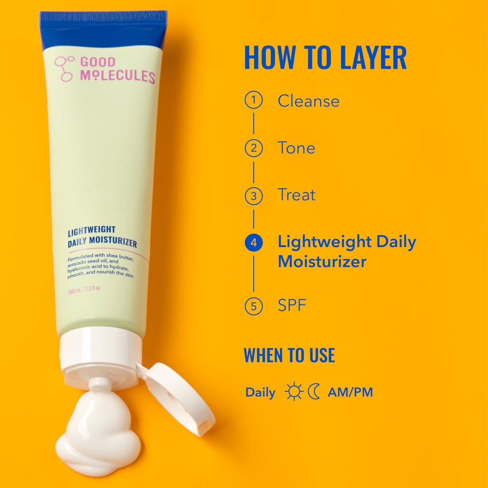 Silicone-free smoothing action of Good Molecules Lightweight Daily Moisturizer