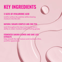 Good Molecules Sakura Hyaluronic Acid Boosting Essence label highlights fragrance free vegan formula