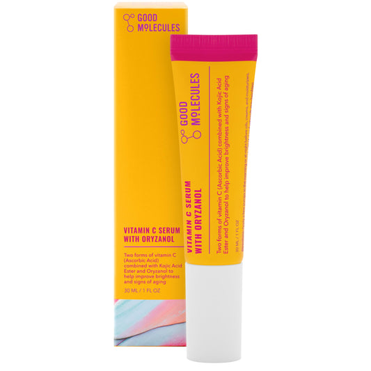 Good Molecules Vitamin C Serum with Oryzanol bottle shows potential for even tone.