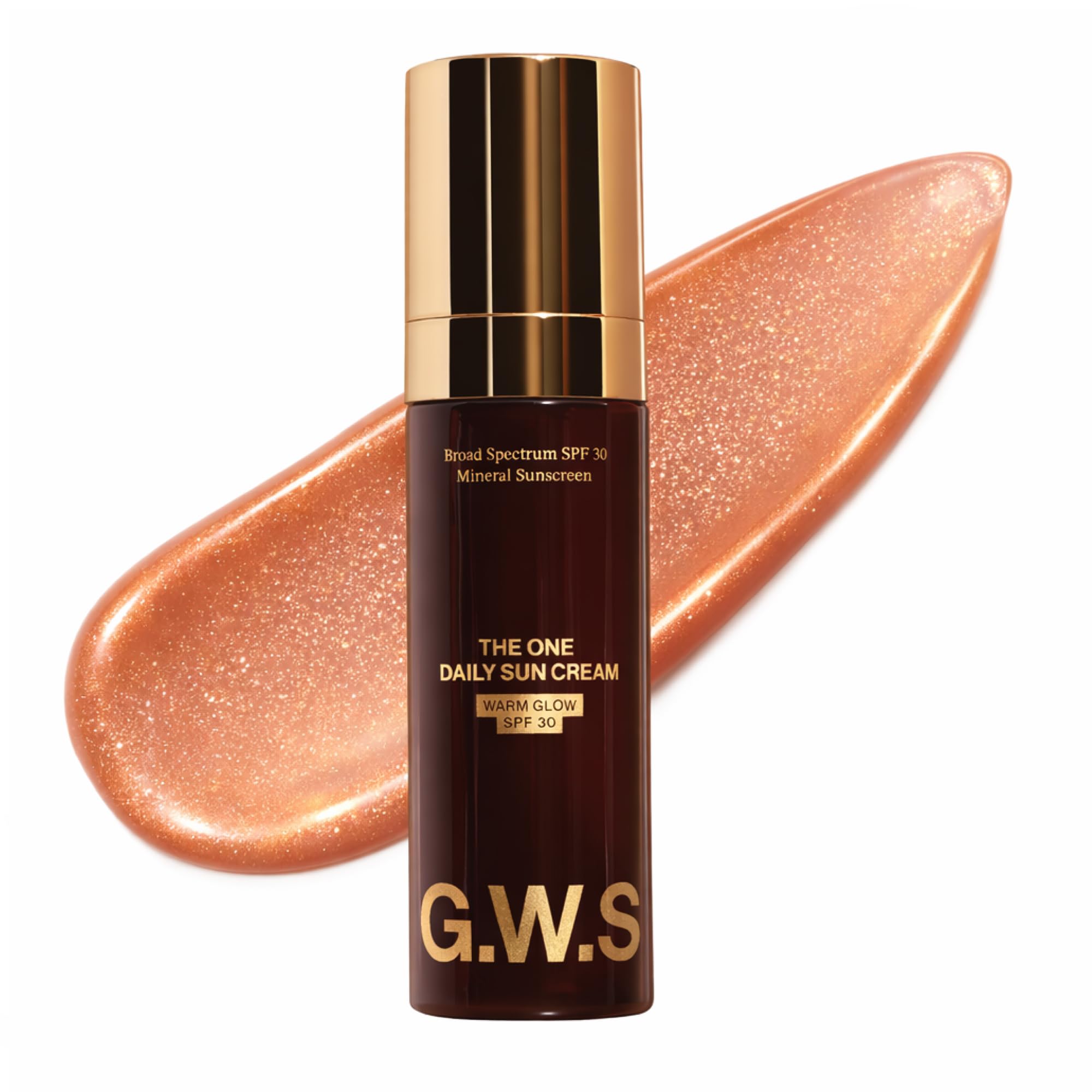 Good Weather Skin The One Warm Glow bottle shows mineral sun protection for daily use.