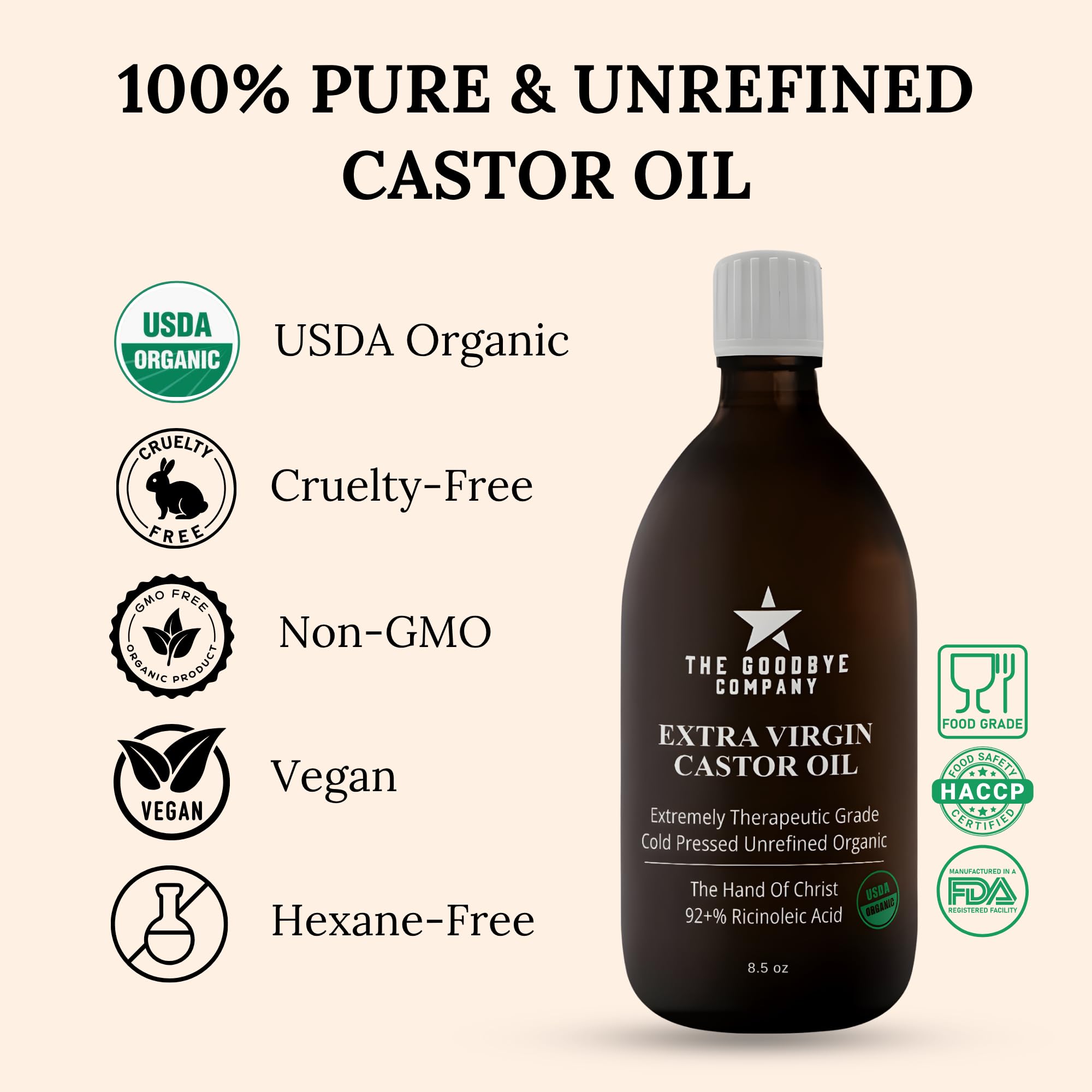The hexane-free Goodbye Company packaging emphasizes clean sourcing