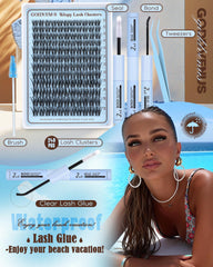 DIY lash kit with pre-grouped clusters for quick, beginner-friendly extensions by Goddvenus.