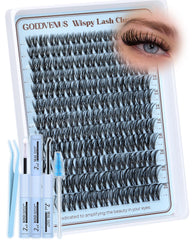 Goddvenus Wispy Lash Clusters Kit packaging shows premium DIY lashes for easy application.