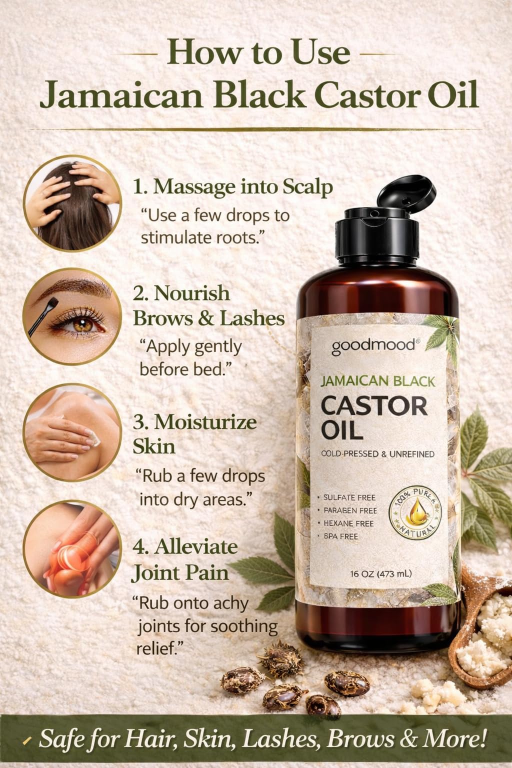 GOODMOOD Jamaican Black Castor Oil as a carrier oil for essential oils