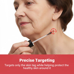 Goodnites Skin Tag Remover shows quick-dry finish with no oily residue.