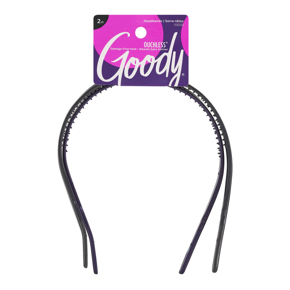 Goody Ouchless Flex Thin headband in black offers comfortable all-day wear.