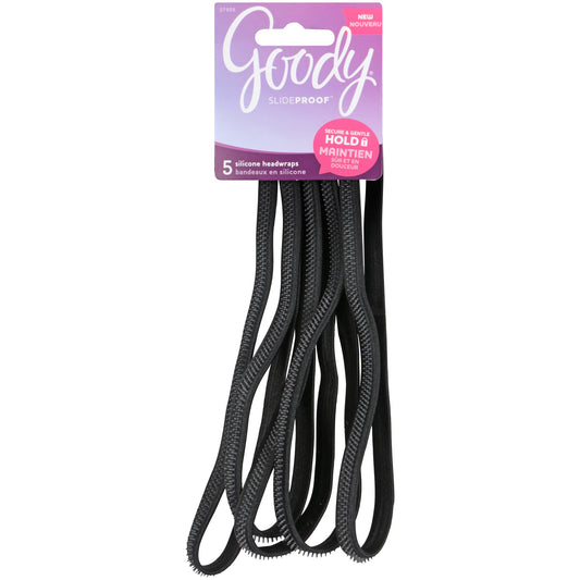 Goody SlideProof spiky silicone headwraps in black for secure, comfortable all-day wear.