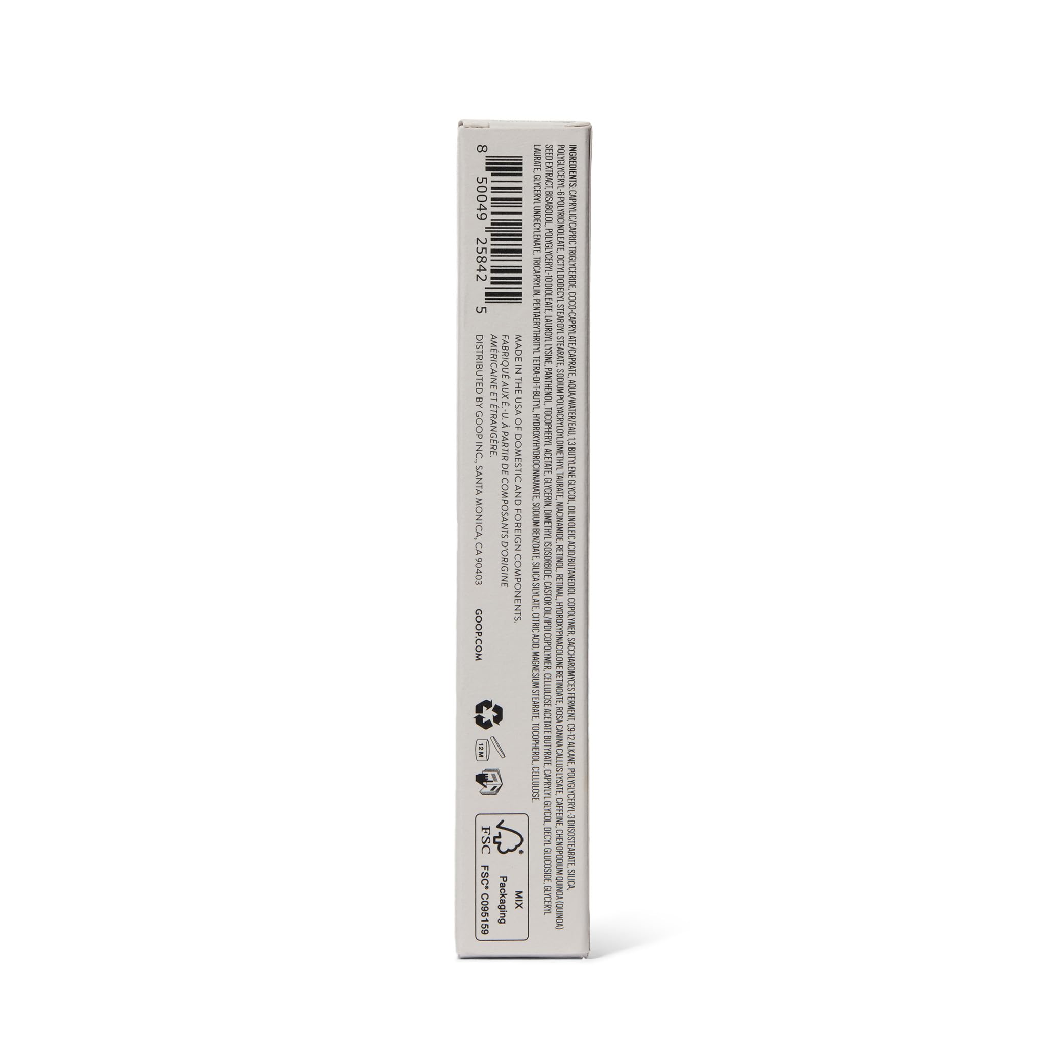 Goop Beauty 3x Retinol Eye Lift Serum bottle with label close-up.