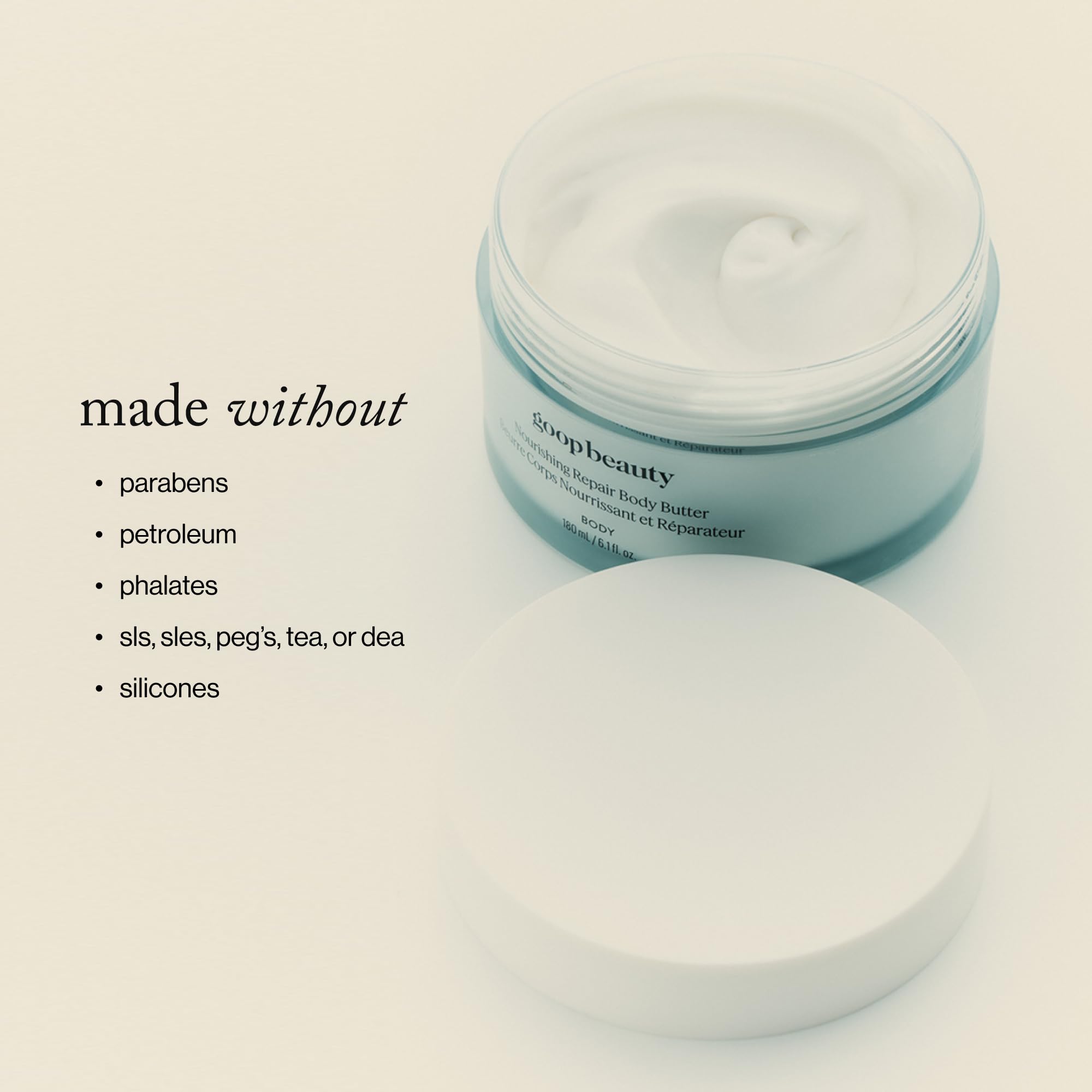 Goop Beauty Body Butter study badge notes improved skin feel.