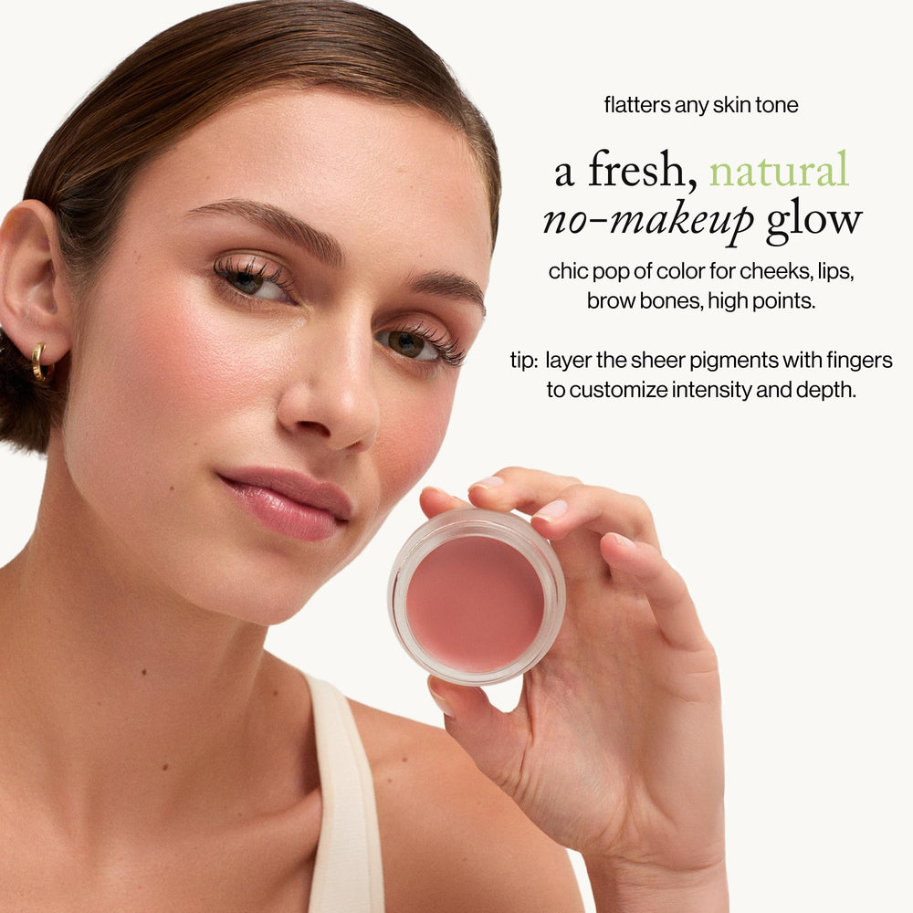 goop Beauty Cream Blush face glow shot emphasizes radiant, natural finish.