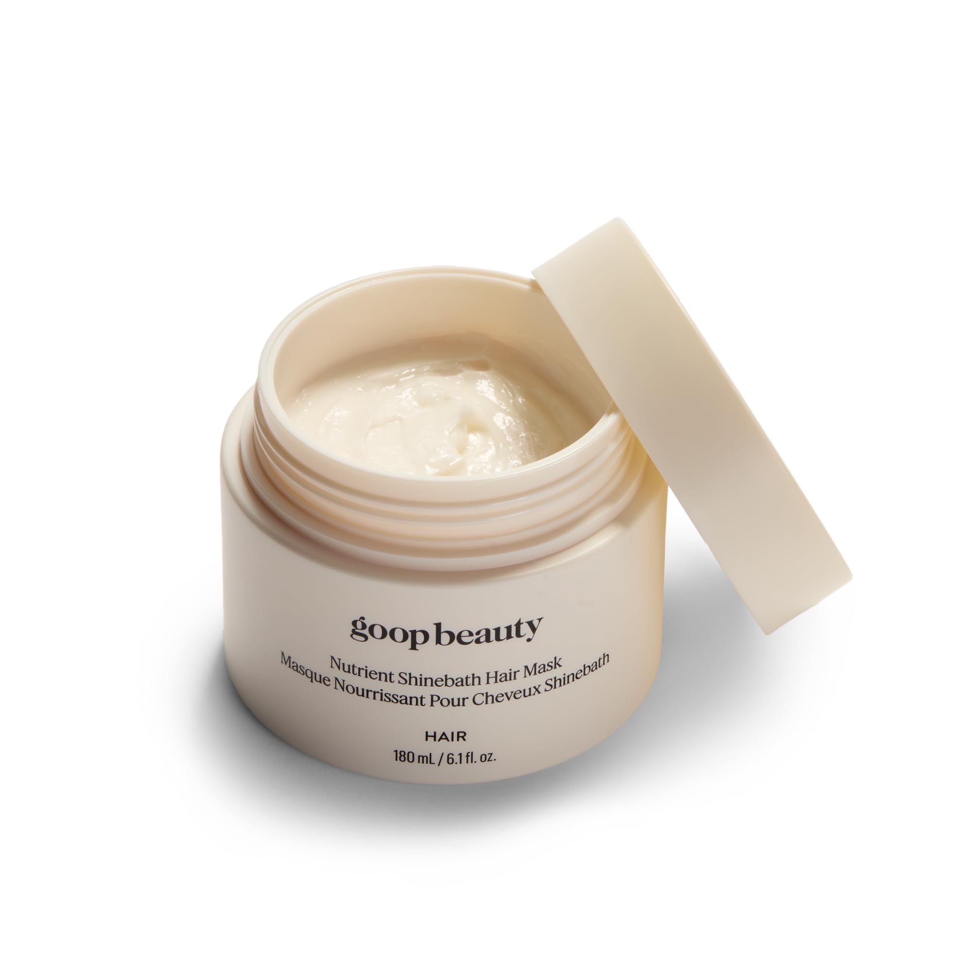 goop Beauty Hair Mask jar close-up highlighting rich hydration for dry or damaged hair.