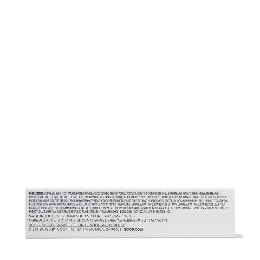 goop Beauty Hydra-Barrier Gel Gloss ingredients list includes hyaluronic acid and vitamin E