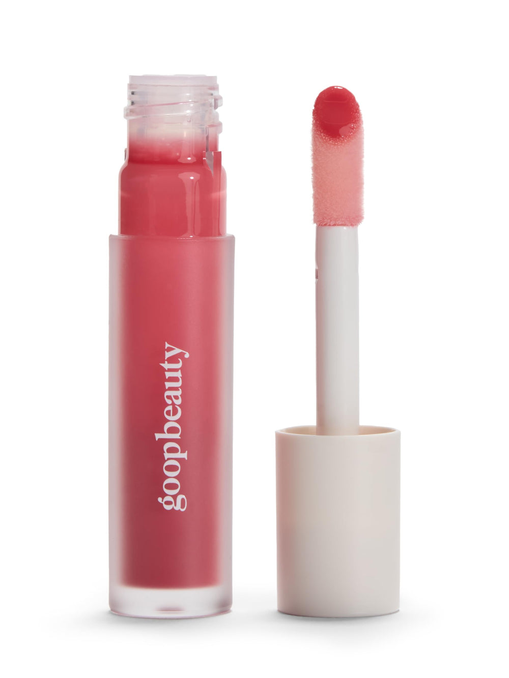 goop Beauty Hydra-Barrier Gel Gloss bottle on white, showcasing hydrating lip care.